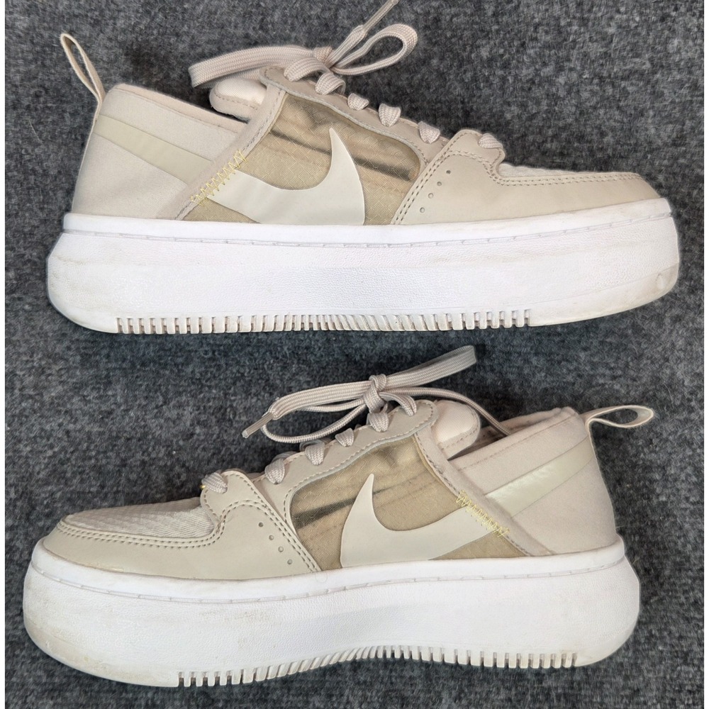 Nike Court Vision Alta Sneakers Womens 7 Cream Shoes - Picture 2 of 8